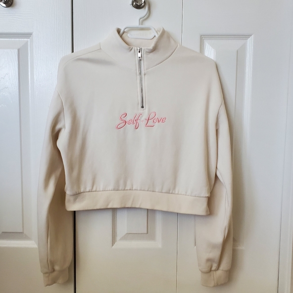 H&M Sweaters - Cute XS Cotton Offwhite H&M 3/4 Zip Sweater